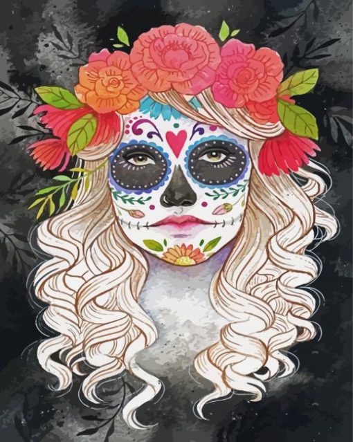 Aesthetic Catrina paint by number