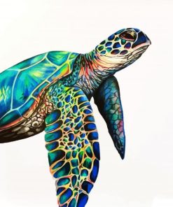 Aesthetic Colorful Sea Turtle paint by number