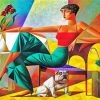 Aesthetic Cubist Woman And Dog paint by numbers