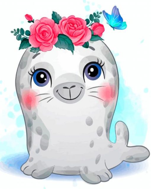 Aesthetic Cute Seal paint by numbers