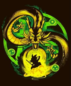 Aesthetic Dragon Ball Z Shenron paint by numbers