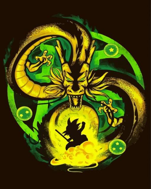 Aesthetic Dragon Ball Z Shenron paint by numbers