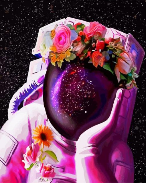 Aesthetic Floral Space Man paint by number