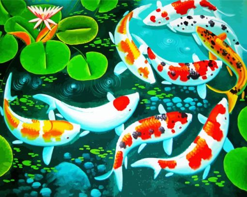 Aesthetic Koi Fish paint by numbers