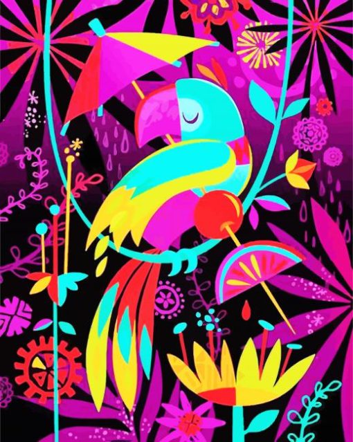 Aesthetic Parrot Bird paint by numbers