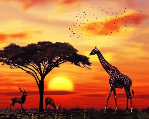 African Animals paint by numbers