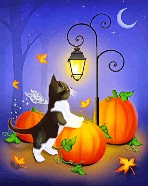 Autumn Cat paint by numbers