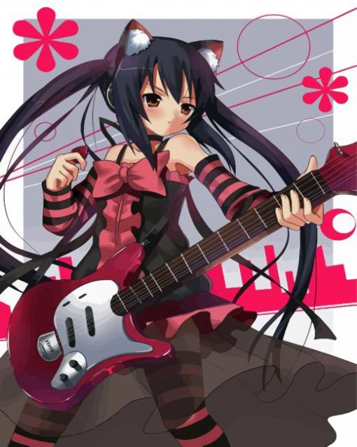 Azusa Nakano Playing Guitar paint by numbers