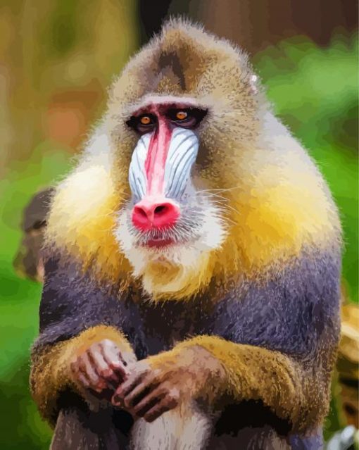 Baboon Monkey paint by numbers