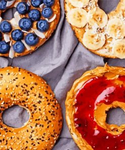 Bagels With Fruits paint by number