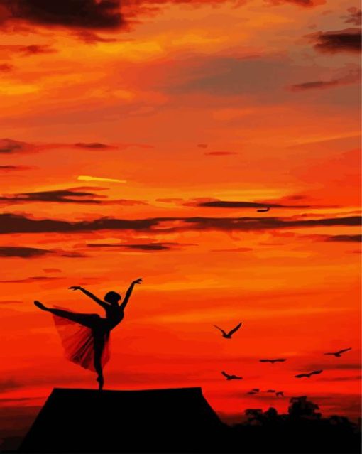 Ballerina Silhouette paint by numbers