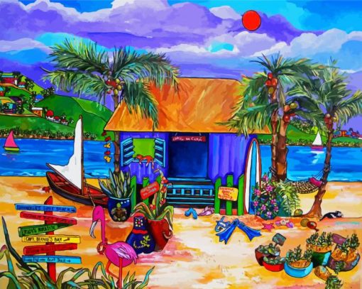 Beach Shack paint by numbers