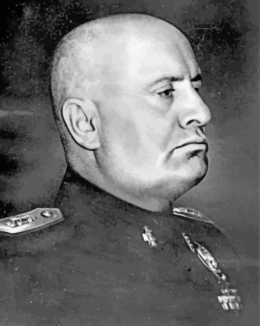 Benito Mussolini Side Profile paint by number