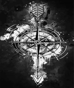 Black And White Compass paint by number