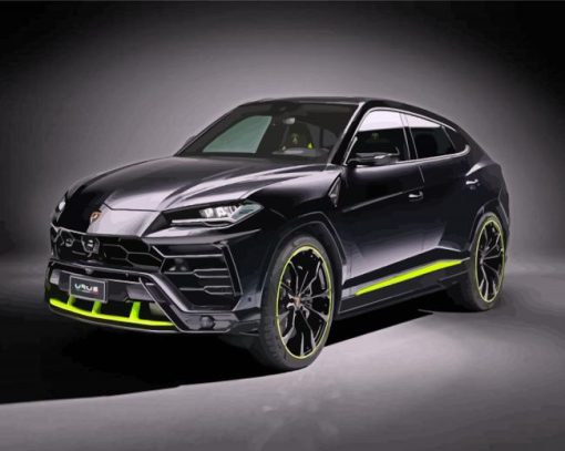 Black Lamborghini Urus paint by number