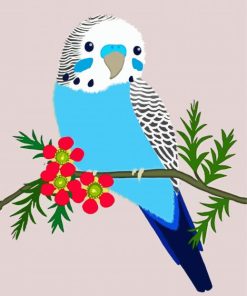 Blue Budgerigar paint by numbers