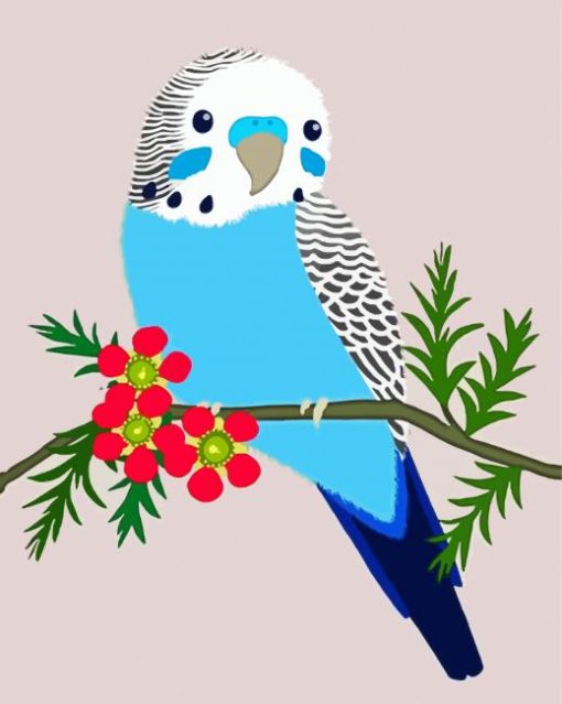 Blue Budgerigar paint by numbers