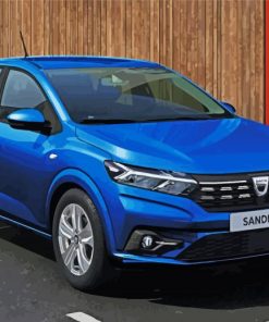 Blue Dacia Sandero paint by numbers