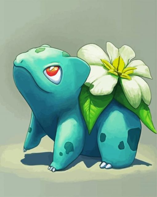 Bullbasaur And White Flower paint by numbers