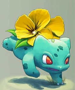 Bullbasaur And Yellow Flower paint by numbers