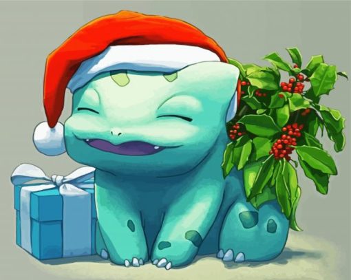 Bullbasaur Enjoying The Christmas paint by numbers