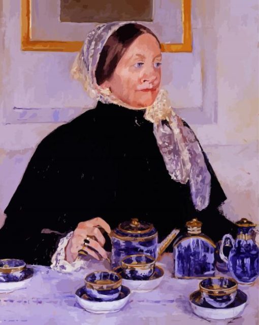 Cassatt Lady At Tea Table paint by number