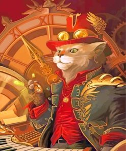 Cat Steampunk paint by numbers