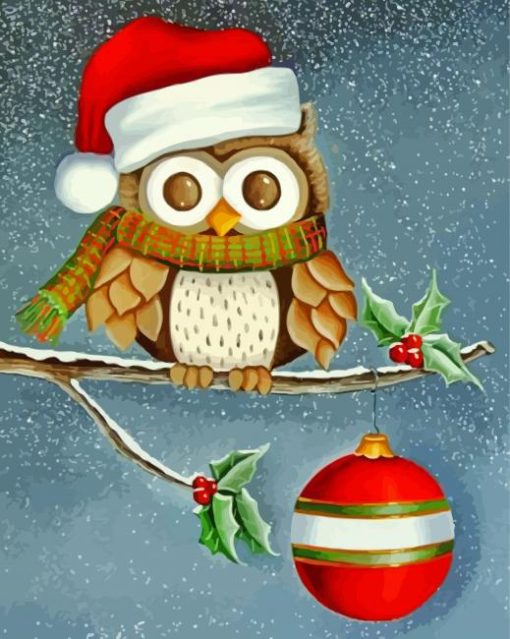 Christmas Owl paint by numbers