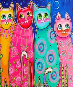 Colourful Cats paint by numbers