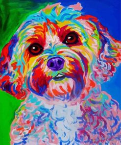 Colorful Cockapoo paint by numbers