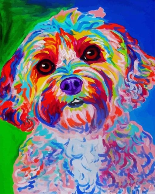 Colorful Cockapoo paint by numbers