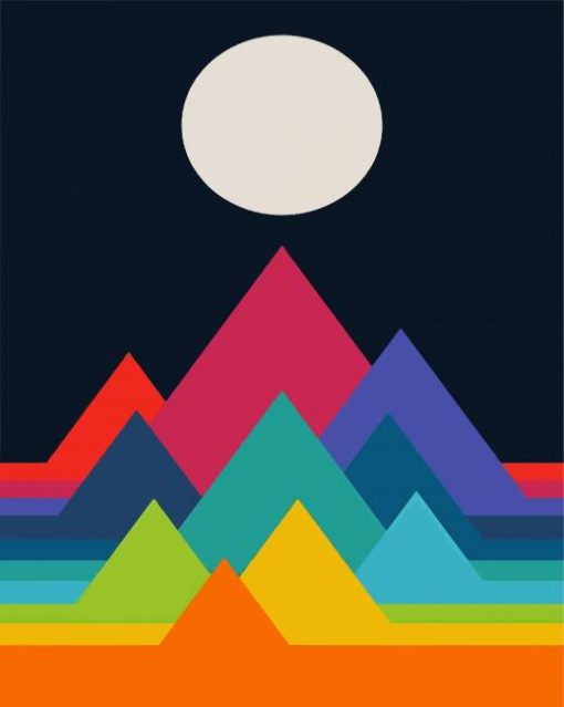 Colourful Mountains paint by numbers