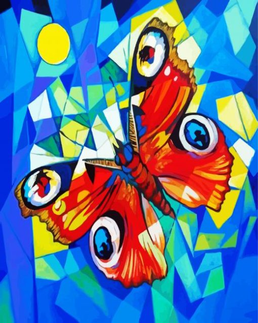 Cubism Butterfly paint by numbers