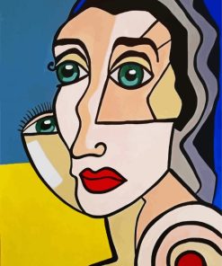 Cubism Lady Face paint by number