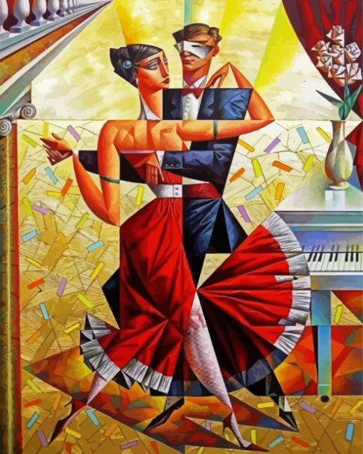 Cubist Dancers paint by number