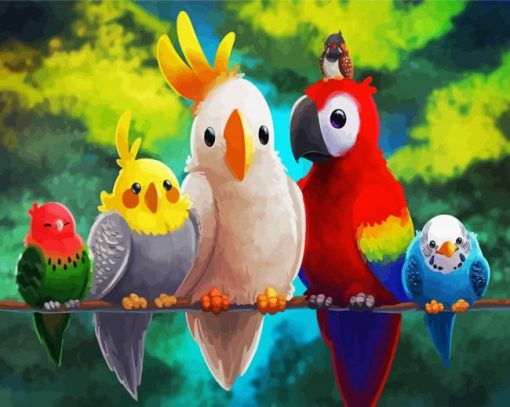 Cute Birds paint by number