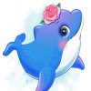 Cute Dolphin paint by number