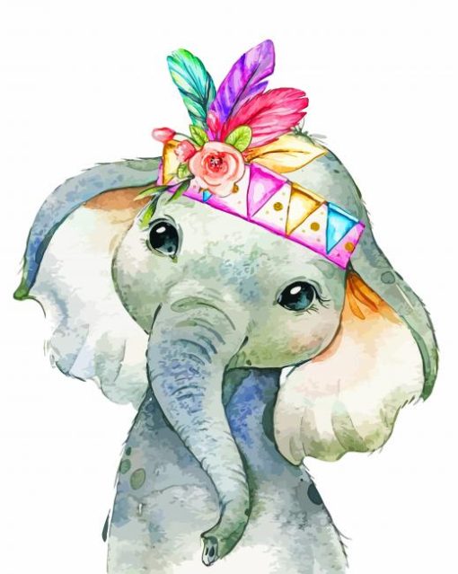 Cute Elephant paint by number