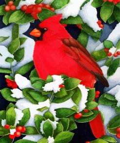 Cute Red Cardinal paint by number