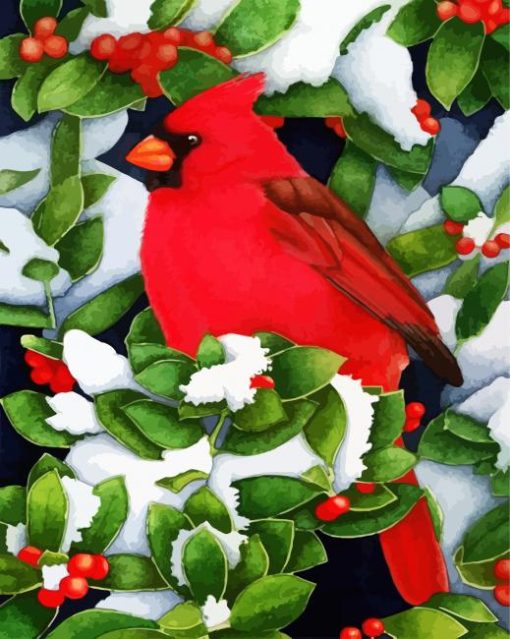 Cute Red Cardinal paint by number