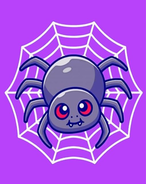 Cute Spider Illustration paint by numbers