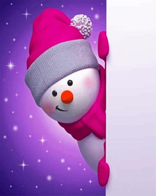 Cute Snowman paint by number