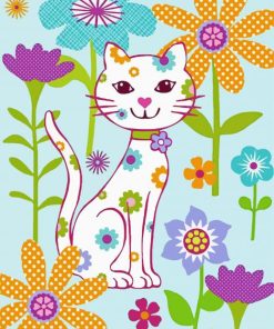 Cute White Cat paint by numbers