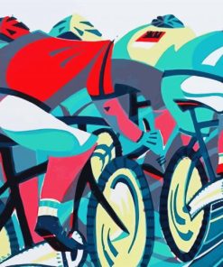 Cyclists Illustration paint by numbers