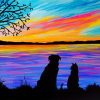 Dog And Cat Silhouette paint by number