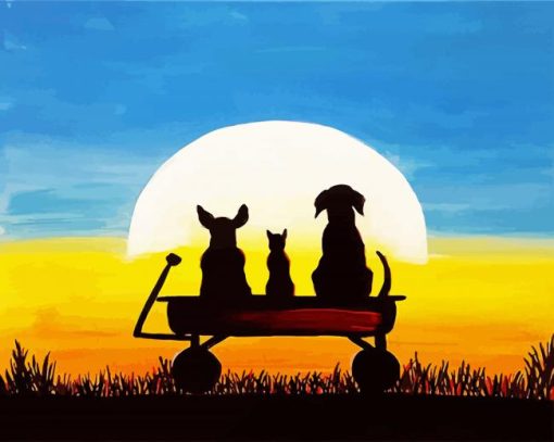 Dogs Silhouette paint by number