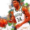 Giannis Antetokounmpo Bucks NBA paint by numbers