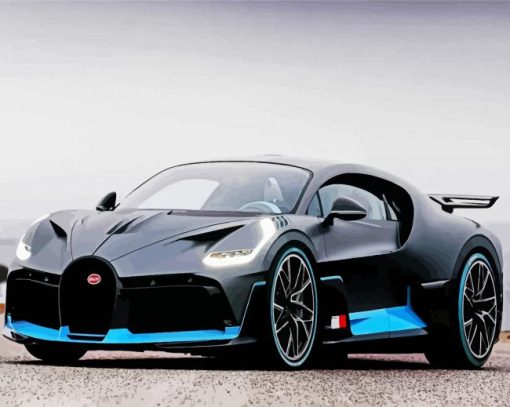 Grey Bugatti Divo paint by numbers