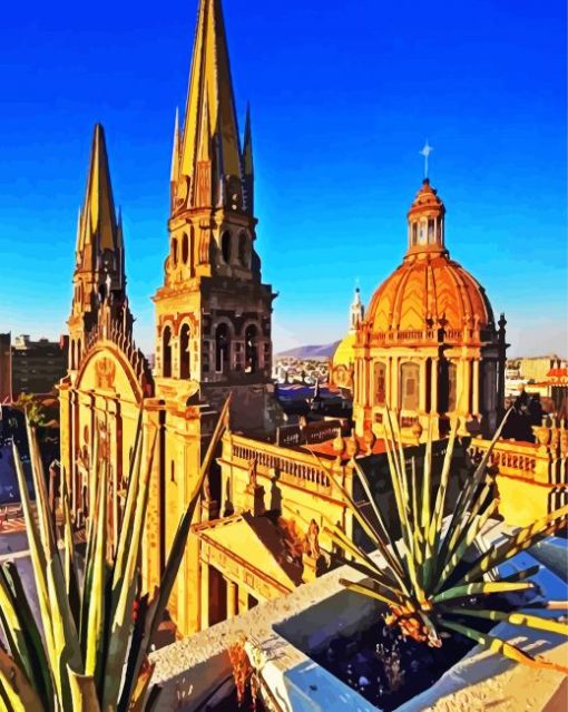 Guadalajara Cathedral Mexico paint by number