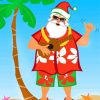 Hawaiian Santa paint by numbers